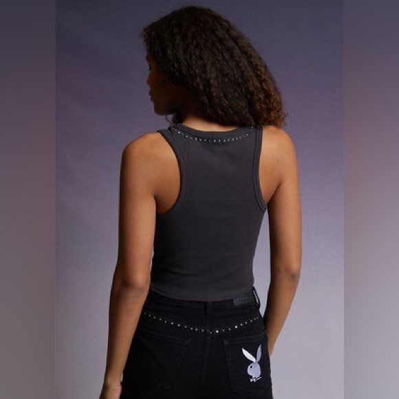 Playboy by PacSun cotton Black Tank Top - Picture 3 of 5